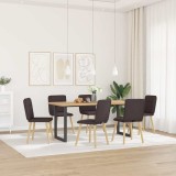 VidaXL Scaune de bucătărie, 6 buc., maro &icirc;nchis, material textil