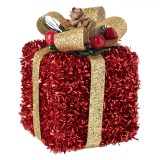 Ornament Brad Crăciun, Spumă, Cadou, Roșu, Tinsel, Conuri, 6x6x6 cm, Oem