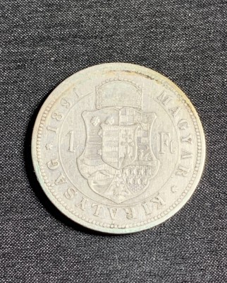 Moneda 1 forint 1891 Austro-Ungaria argint foto