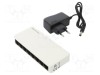 Switch Fast Ethernet albă 150m QOLTEC - Kit cablu DC și alimentator