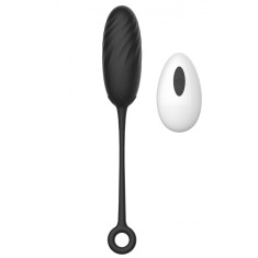 Ou Vibrator Pearl Love Egg, 10 Moduri Vibratii, Remote Control, Silicon, USB, Negru, 19.5 cm, Guilty Toys, Sexxify