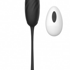 Ou Vibrator Pearl Love Egg, 10 Moduri Vibratii, Remote Control, Silicon, USB, Negru, 19.5 cm, Guilty Toys, Sexxify