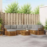 vidaXL Seturi de canapele cu pernă 9 pcs Gri natural și deschis 3375331