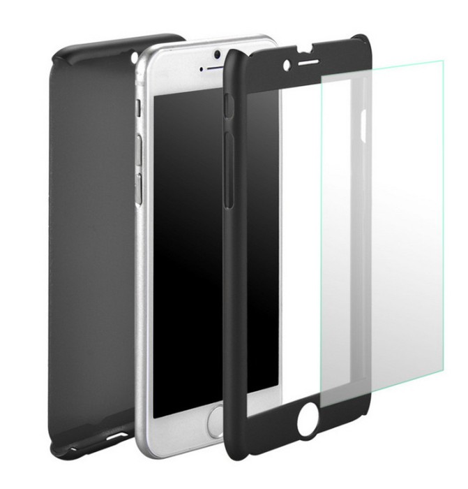 Husa Samsung Galaxy A5 2017 Protectie 360 Grade Folie Sticla inclusa Negru