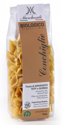 Paste conchiglie din amarant, teff si quinoa bio fara gluten 250g Marchesato foto