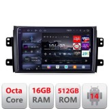 Navigatie Suzuki SX4 2006-2013 Edotec Kit-124 8 core QLED 2K 16+512 360 Android Waze USB Navigatie Internet Youtube Radio CarStore Technology