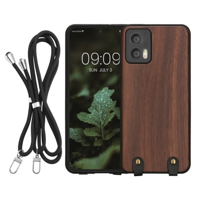 Husa Kwmobile pentru Motorola Edge 30 Neo, Maro, Lemn, KWM000022PA001C foto