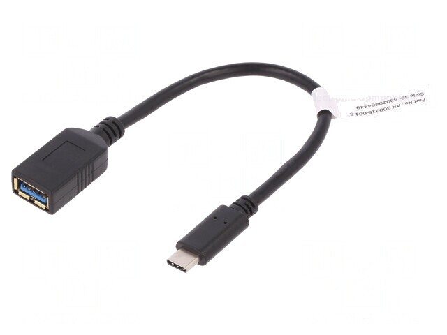 Cablu USB 3.0 A la USB C 150mm Negru