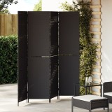 VidaXL Paravan 4 Panouri Pliante Negru 195x180 cm Poli Ratan