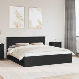 Cumpara ieftin Cadru de pat cu sertar Negru 180 x 200 cm Lemn Ingineresc