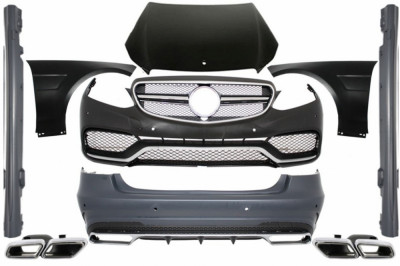 Kit Exterior Mercedes W212 E-Class Facelift (2013-up) E63 Design cu Ornamente de evacuare Performance AutoTuning foto