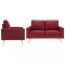Set de canapele, 2 piese, rosu vin, material textil