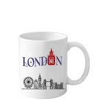 Cana din ceramica Londra, Anglia, 330 ml, alba
