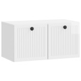 vidaXL Oglindă TV montată pe perete Alb foarte lucios Lemn prelucrat 898029