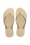 Havaianas slapi SLIM SPARKLE II femei, culoarea bej, cu toc plat, 4146093.0154