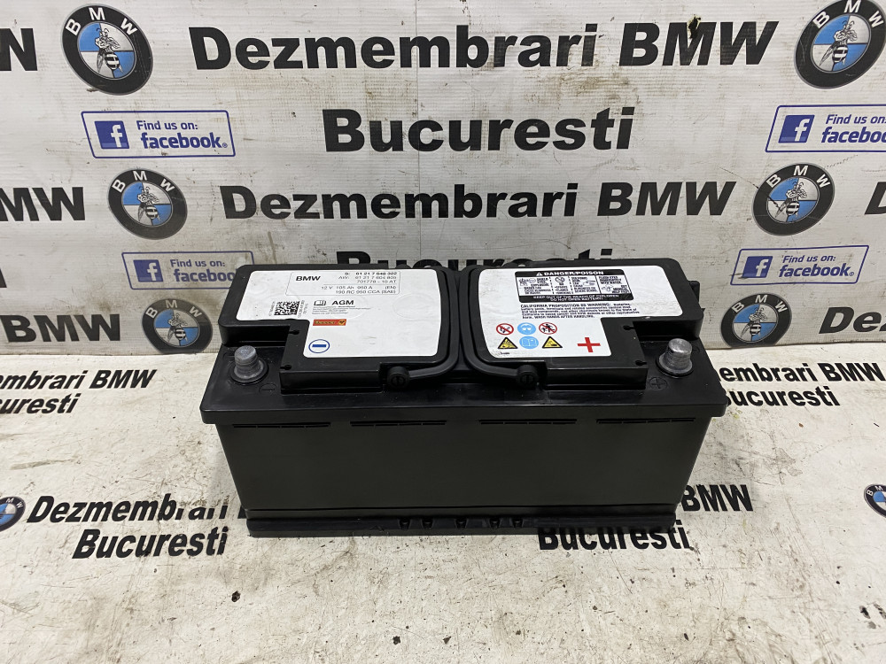 Baterie acumulator auto originala BMW AGM 105Ah 950A F10,F11,F12,F01 |  arhiva Okazii.ro
