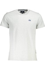 La Martina Tricou barbati, cu mini logo si detalii pe maneca, Regular Fit, Gri, M foto