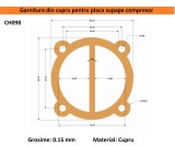 Garnitura din cupru pentru cilindru cap compresor 51-70mm 62x62mm CH098 Mod.21 62mm(D )