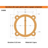 Garnitura din cupru pentru cilindru cap compresor 51-70mm 62x62mm CH098 Mod.21 62mm(D )