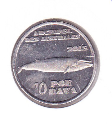 bnk mnd Austral Islands 10 poe rava 2015 unc fauna foto