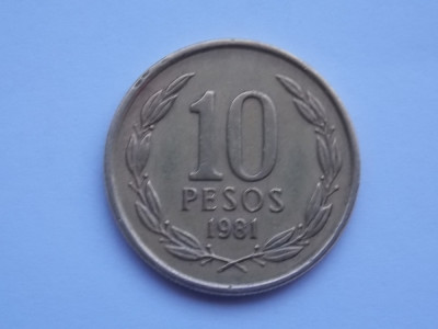 10 PESOS 1981 CHILE foto