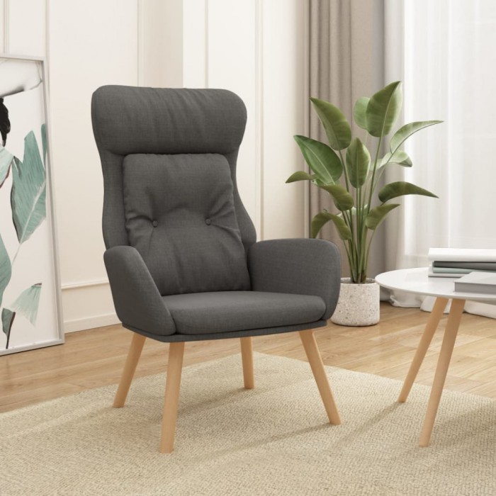 vidaXL Scaun de relaxare, gri &icirc;nchis, material textil