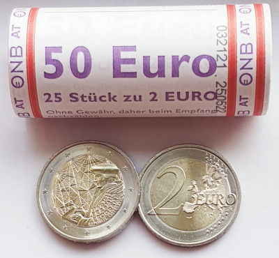 3209 Austria 2 euro 2022 Erasmus Programme (1 moneda din fisic) km 3336 UNC foto