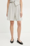 Marella pantaloni scurti WALK femei, culoarea bej, modelator, high waist, 2513141021200