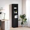 Vitrina Stejar Negru vidaXL 37.5x35x180 cm, 5 Rafturi, Dulap Inalt Multifunctional, Depozitare Living/Baie/Bucatarie