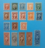 SUA -1878-clasic,fiscale-lot1-stampilate--seria1-RARRE