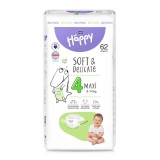 Scutece Happy Soft &amp; Delicate 8-14 kg Maxi Marimea 4, 62 bucati, Bella Baby