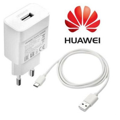 Incarcator retea Huawei HW-059200EHQ Quick Charge, 1x USB, + cablu USB Type-C Alb Original foto