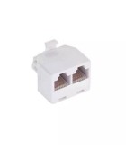 Adaptor RJ45 8p8c tata la 2x mama RJ45 alb, Oem