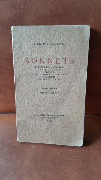 Sonnets - I.Gr. Peritzeanou, carte in limba franceza