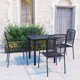VidaXL Set mobilier de grădină, 5 piese, negru, sticlă și oțel