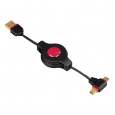Cablu USB 2 in 1 retractabil foto