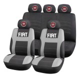 Set Huse Scaune Universale HLX2 Compatibile cu Fiat &ndash; Negru/Gri