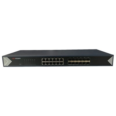 Switch 24 porturi gigabit, 12 porturi RJ45 + 12 porturi SFP - Hikvision DS-3E0524TF SafetyGuard Surveillance foto
