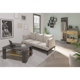 FMD Cuier haine cu raft pentru perete, matera &amp; stejar, 50x23x188 cm