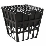 Vatra de foc 2-in-1 cu gratar, 34x34x48 cm, otel