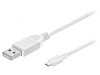 Cablu USB 2.0 A la Micro B 0,3m Alb, Goobay