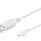 Cablu USB 2.0 A la Micro B 0,3m Alb