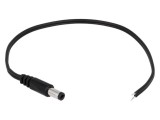 Cablu DC 5,5/2,1 mm 2x0,5mm2, mufă drept, 3m, negru