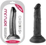 Dildo Realistic Mr Rude Negru cu Ventuza 20cm Fara Ftalati Latex