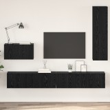 VidaXL Dulap pentru TV pe Perete 4 pcs Stejar negru 200 x 30 x 30 cm
