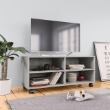 VidaXL Comodă TV cu rotile, gri beton, 90x35x35, PAL