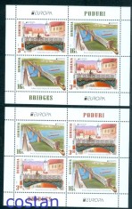 2018 - Romania,LP.2188 e,Mi.Bl.731 I+II,EUROPA,Poduri,colite,Nestampilat .