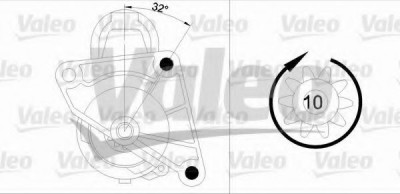 Starter RENAULT MASTER II platou / sasiu (ED/HD/UD) (1998 - 2010) VALEO 455954 foto