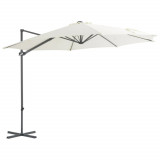 Umbrela suspendata cu stalp din otel, nisipiu, 300 cm GartenMobel Dekor, vidaXL