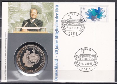 Germania 1993 - Germania de 20 de ani membră a ONU, FDC NUMIS foto